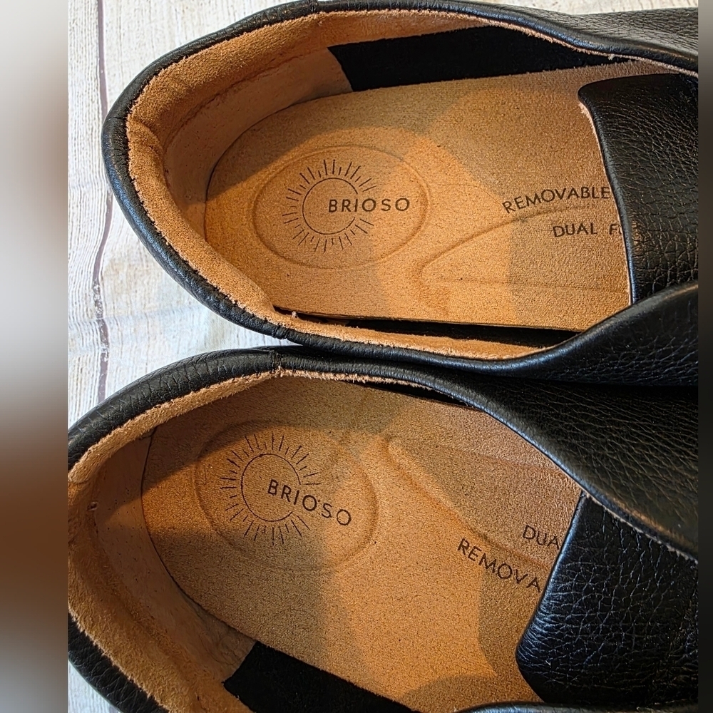 Brioso Women's Size 9 Sabino Leather Loafers Black Comfortable Minimalist - Picture 3 of 9